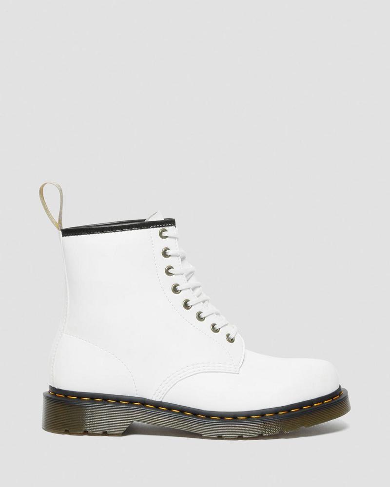 White Men's Dr Martens Vegan 1460 Kemble Lace Up Boots | CA 546DFM